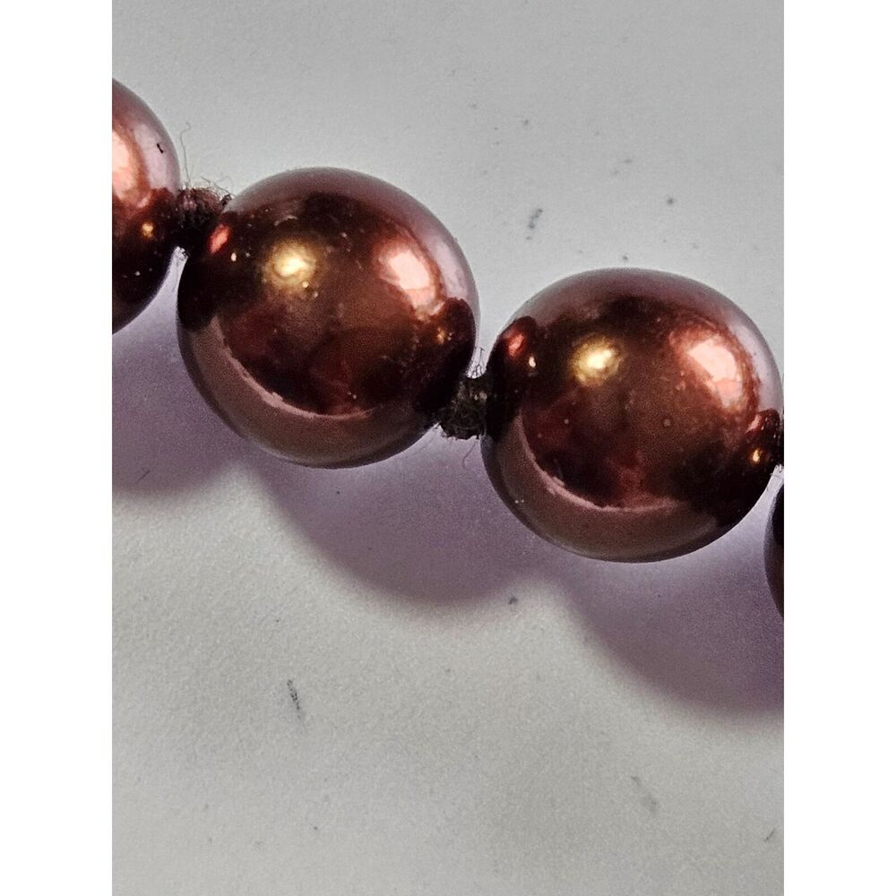 Pretty coppery brown beaded necklace 30"